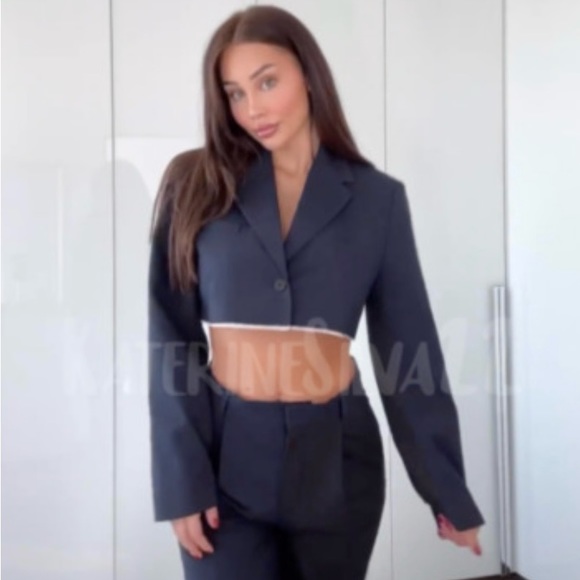 ZARA striped crop bomber blazer - Picture 10 of 15